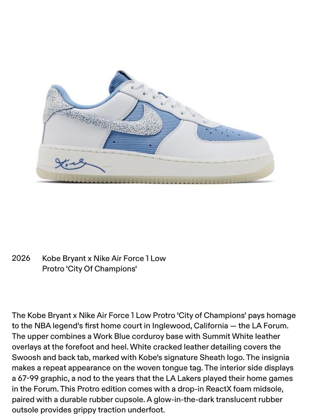 Kobe Bryant x Air Force 1 Low